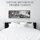 Motorcycle In Field Frames Canvas Art